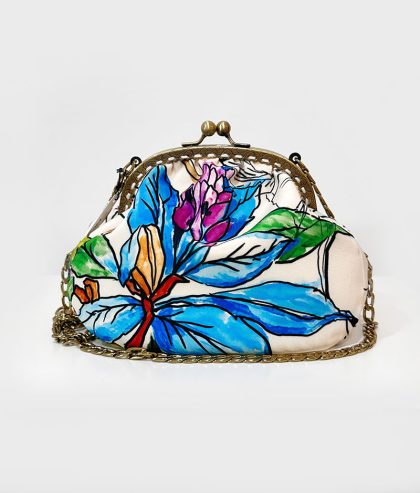 Bolsa Tecido Padrão Flores Azuis | IrinasB