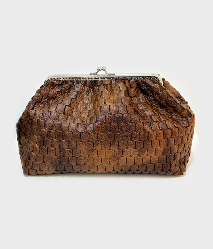 clutch efeito pele castanha 1