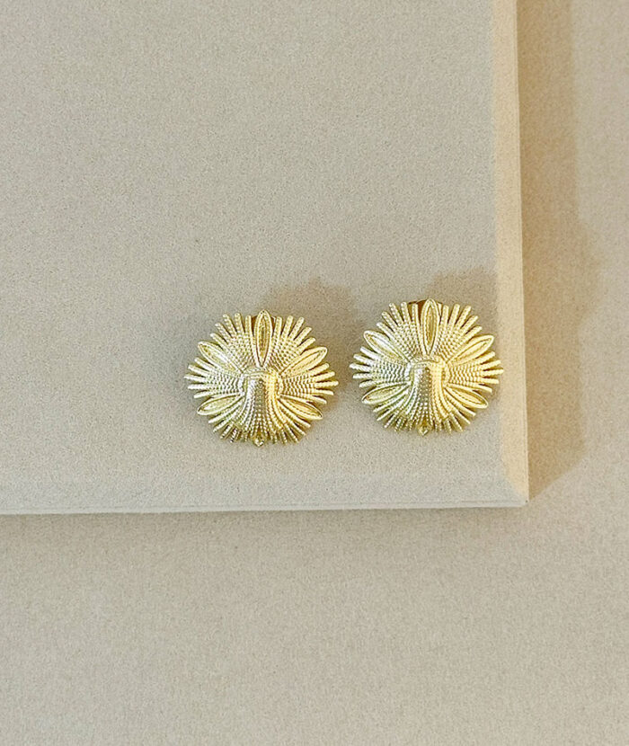 brincos raios de sol aço dourado 1
